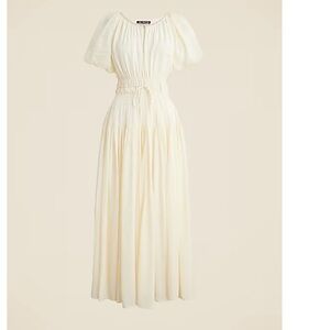 J. Crew Ivory Elena Puff-Sleeve Maxi Dress